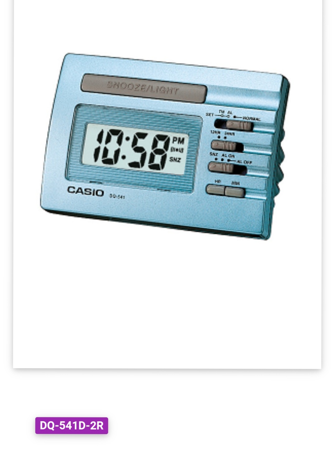 Reloj Despertador Digital Casio DQ-541 | Compacto, Con Luz y Función Snooze